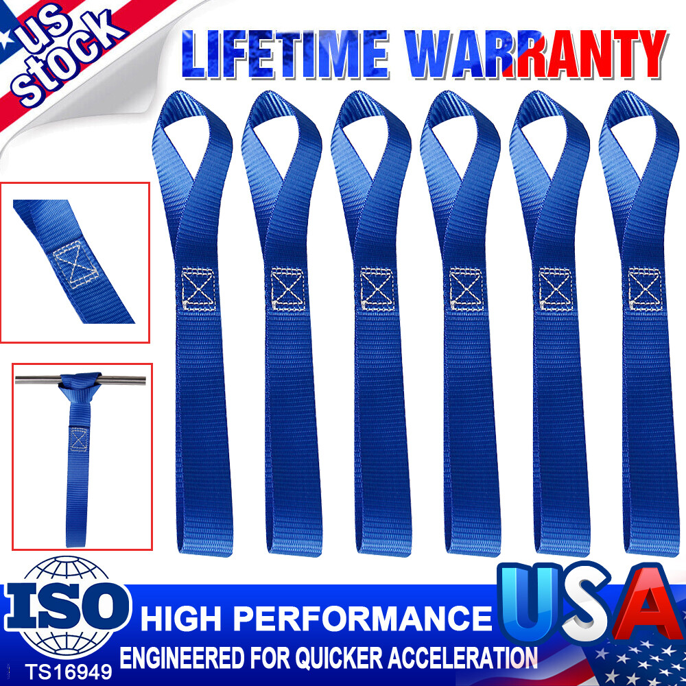 6-Pack Soft Loop Tie Down Pull Grab Straps 2 TONS Heavy Duty For Motorcycle ATV