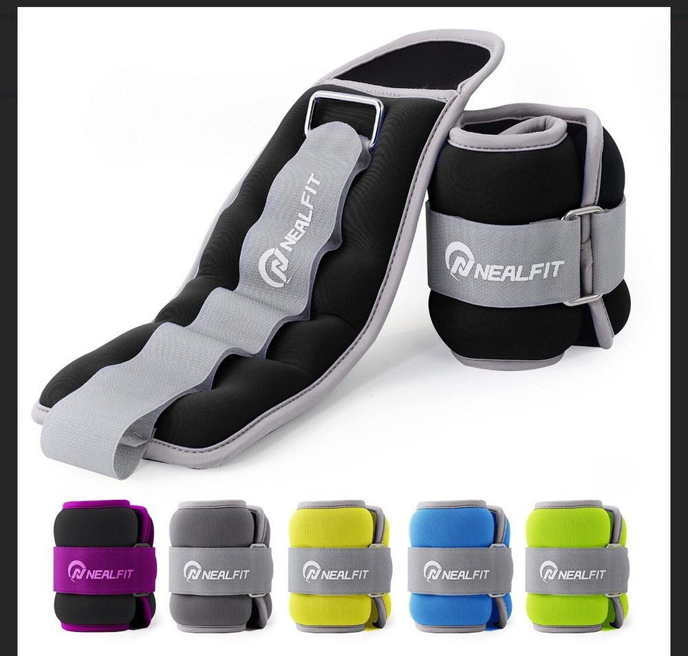 NEALFIT Ankle Weights 1.5 Lbs Each Black