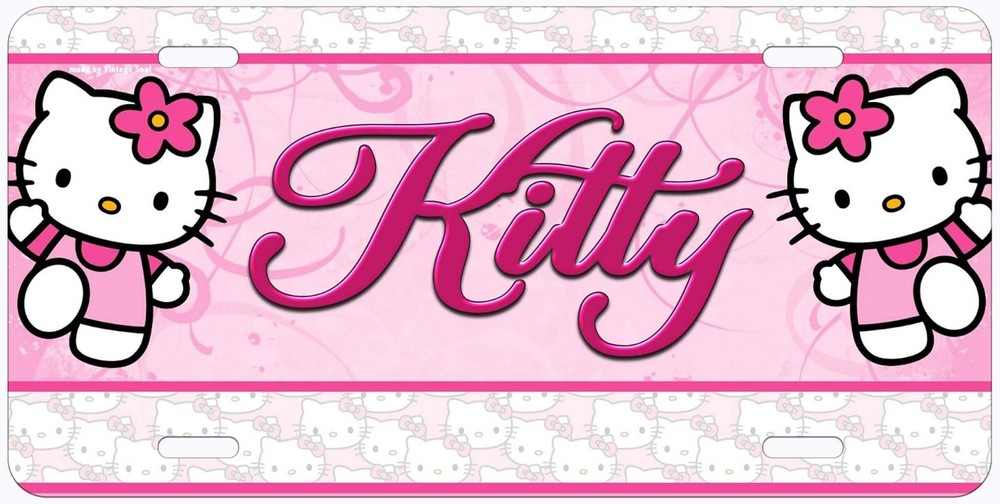 Double Kitty Personalized Aluminum Car License Plate Any Name
