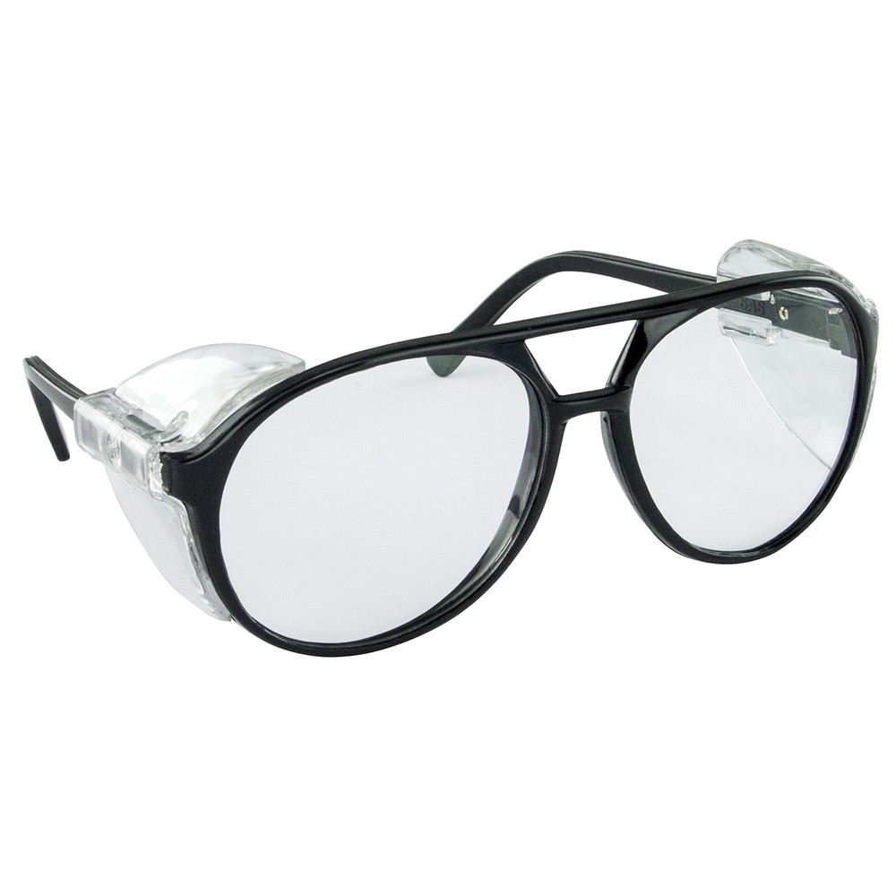 SAS Safety Classic Style Safe Glasses, Black Frame w/ Clear Lens