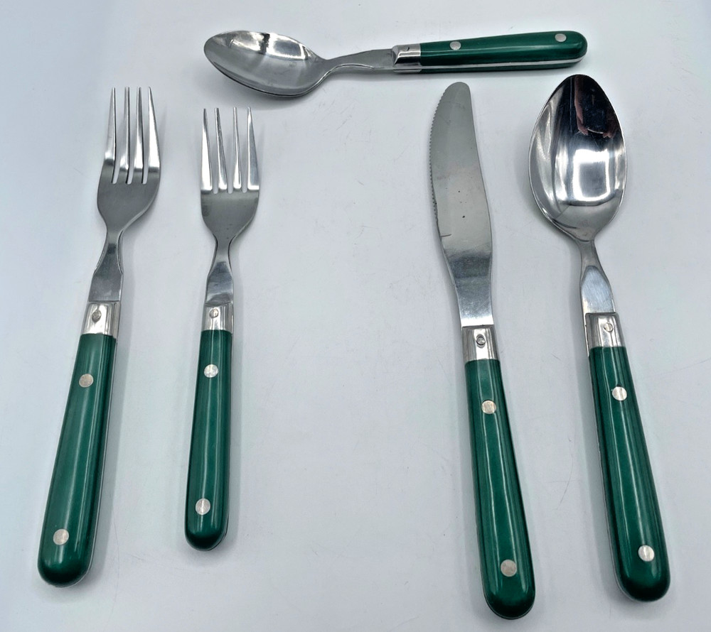 5-Pieces Washington Forge Mardi Gras Stainless Flatware Hunter Green