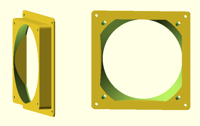 140mm to 120mm CENTERED OFFSET FAN Adapter Converter change PC Modding Custom