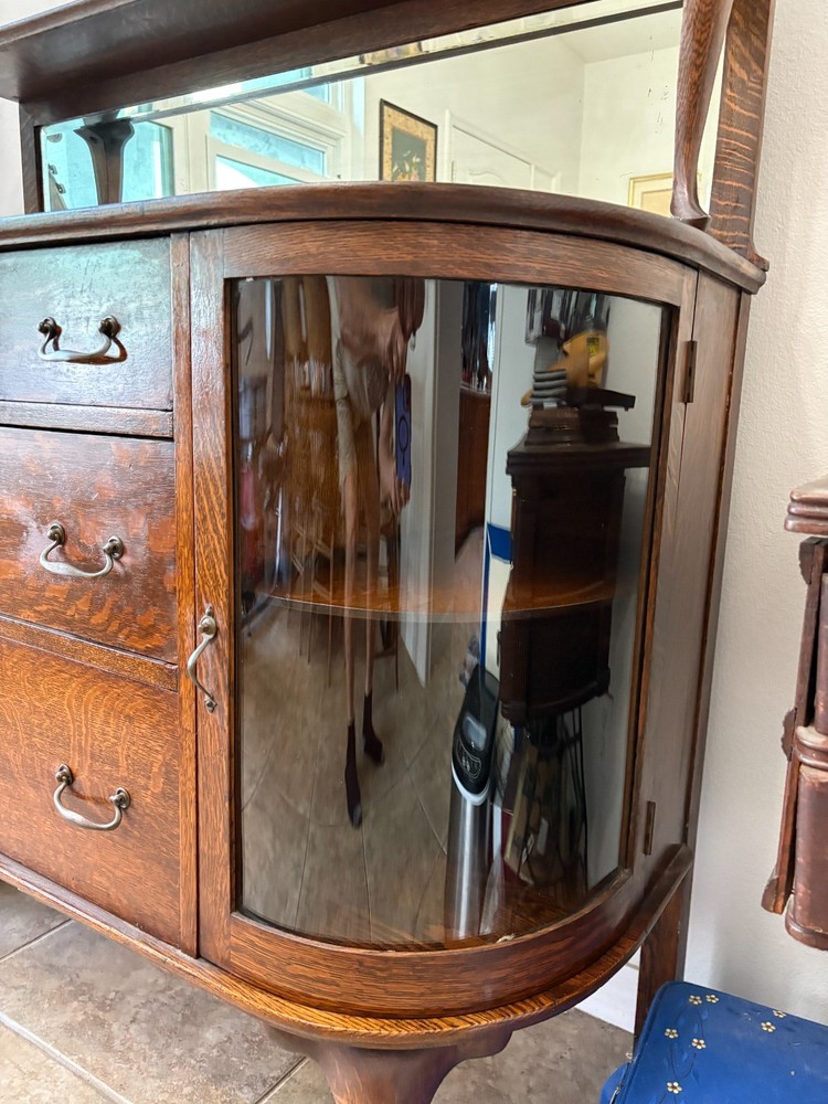 antique sideboard buffet with mirror tiger oak