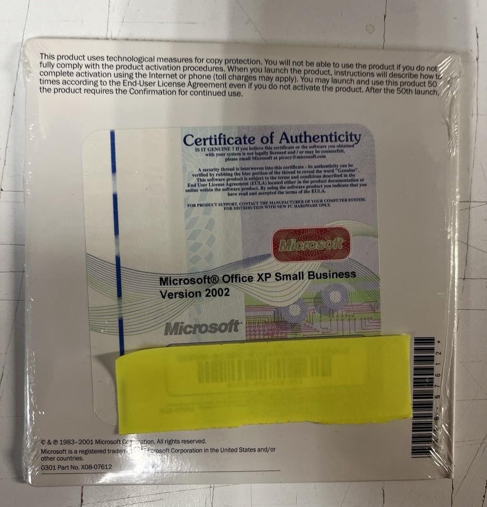 Microsoft Office XP Small Business Software 2002 CD New In Package