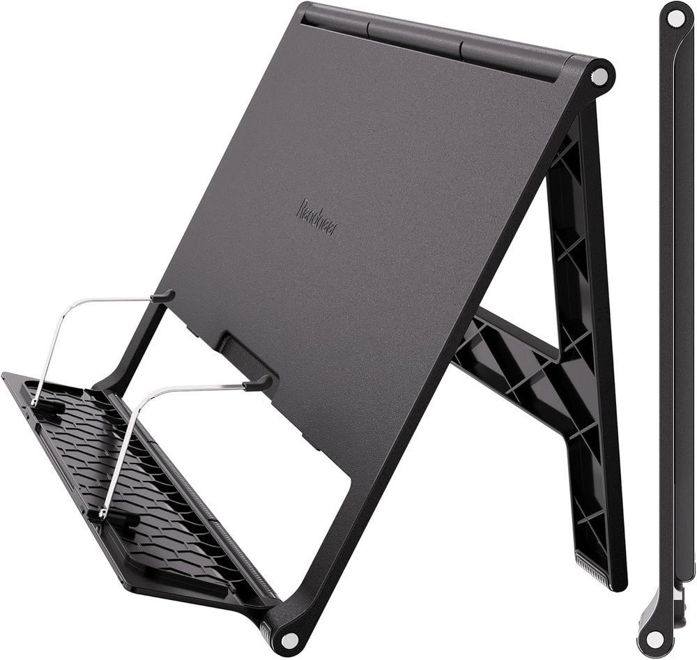 Portable Adjustable Book Stand for Thick Textbooks, Collapsible Lightweight Rest