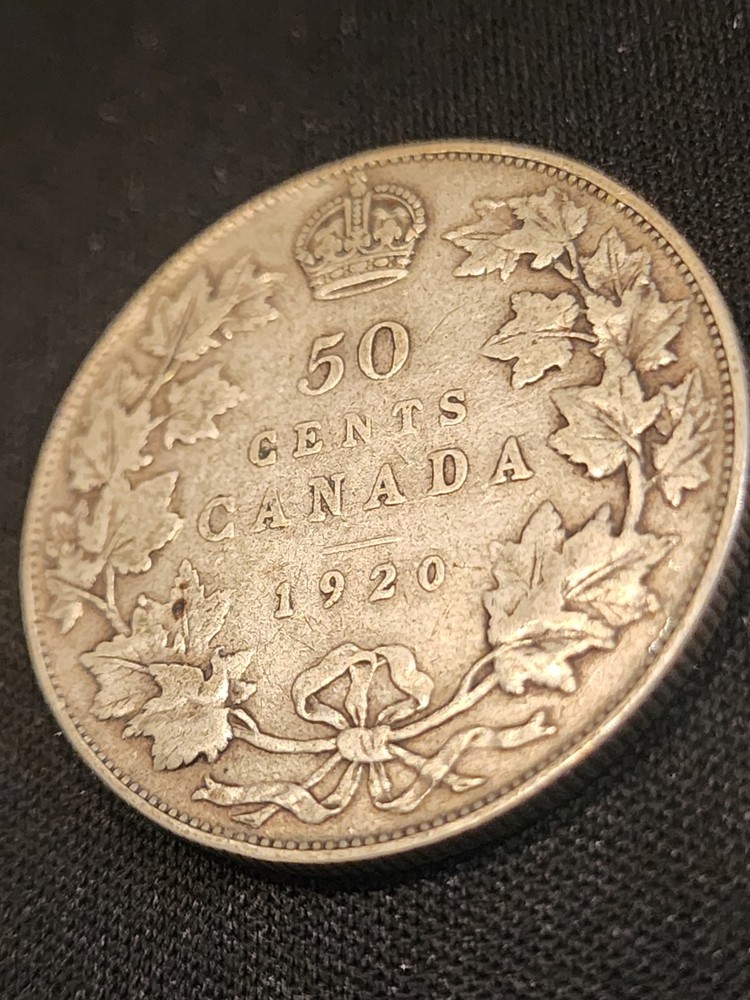 1920 Canada 50 Cents Silver Coin