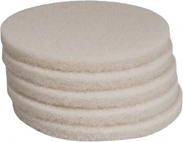 5 Pack PRO SOURCE Floor Polishing Pads: Fine White Polyester, 13" Diameter