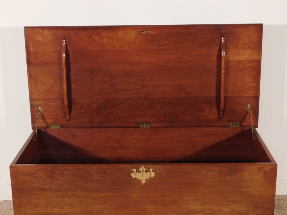 The Bartley Collection 1960s Solid Cherry Chippendale Blanket Chest ON HOLD