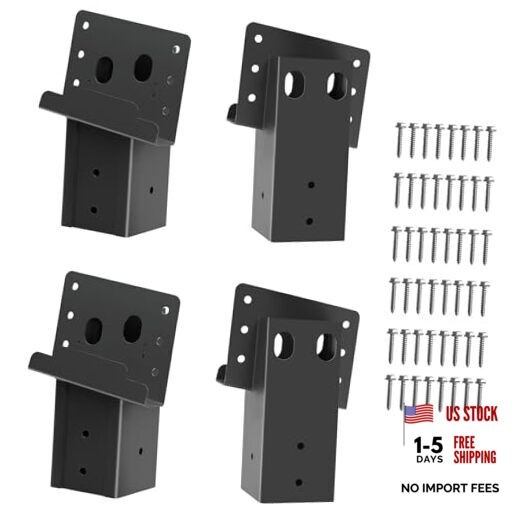 Deer Stand Brackets,Outdoor 4"x 4" Compound Angle Brackets for Deer Black 1 S