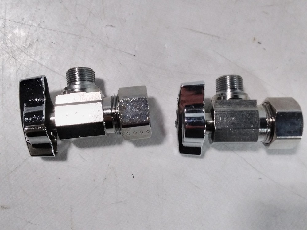 Brass Craft BC-2000 Chrome Shut-off Valves 1/4 Turn Compression Qty. 2