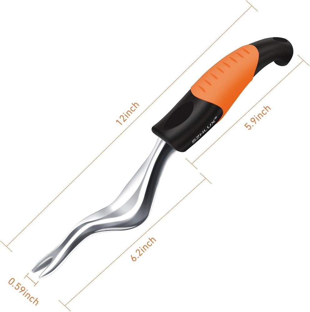 Versatile Weed Puller Tool - Ergonomic Orange Design for Comfortable Gardening