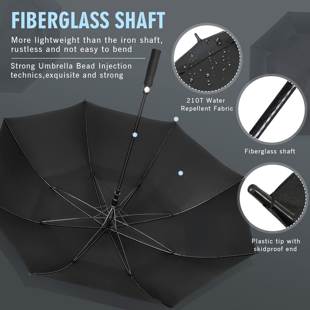 Golf Umbrella Windproof, Extra Large Oversized Heavy Duty Double Canopy for R...