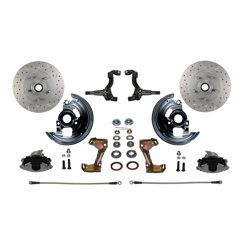 LEED Brakes Front Disc Brake Conversion Spindle Mount Kit W/ Drilled/ Slotted...