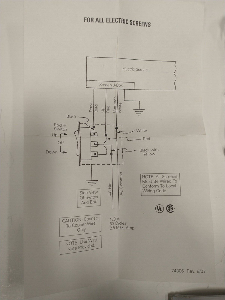 Da-Lite 98837 Locking Cover With 34398 3 Position Switch