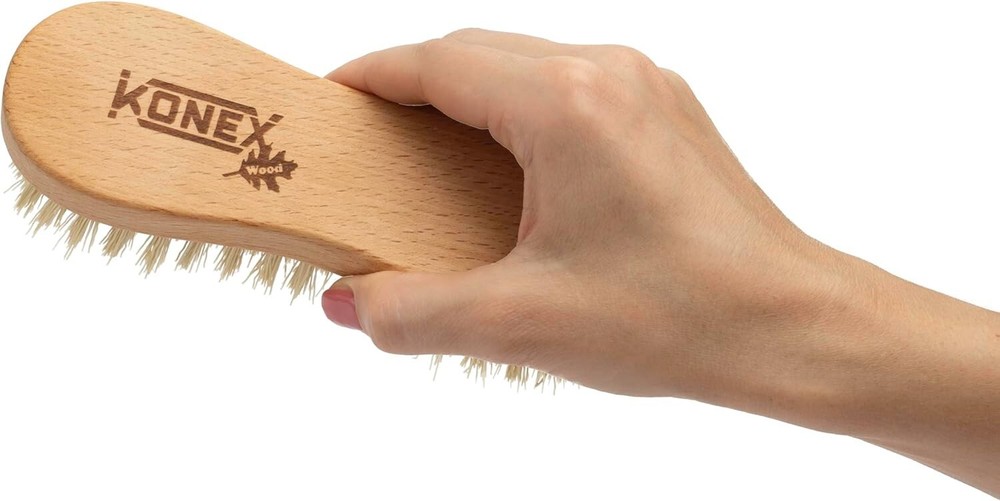 8" Multi-Purpose Scrubbing Brush with Wooden Handle - Tough & Efficient