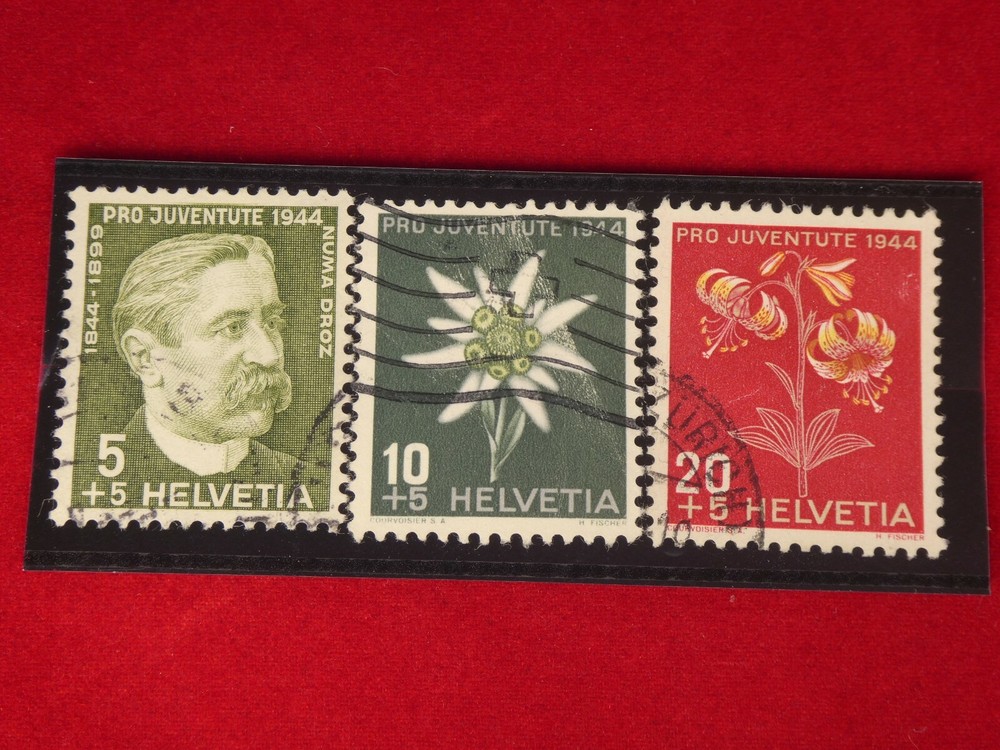 SWITZERLAND - 1944 Three Pro Juventute Stamps