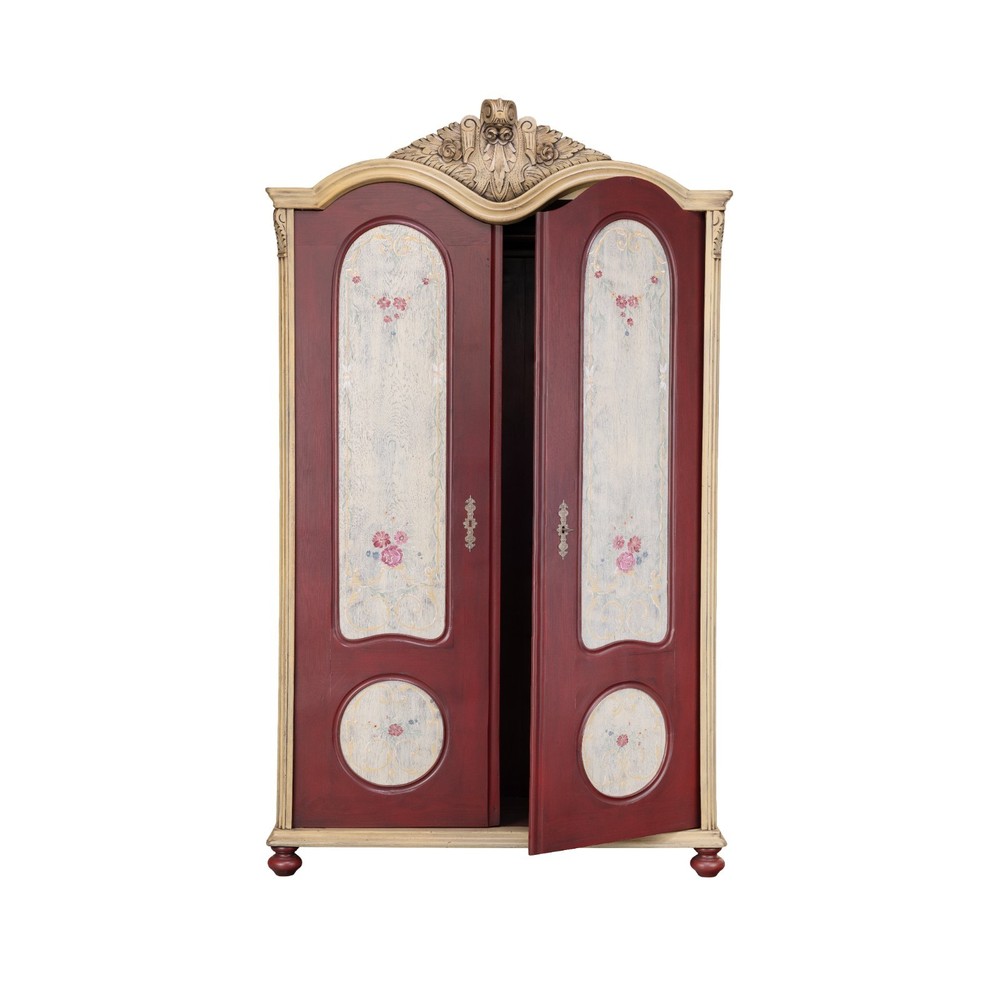 Antique completely restored hand-painted wardrobe