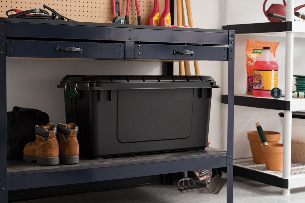 Remington 22 Gallon Plastic Storage Bin with Lid - 4-Pack Tote Container