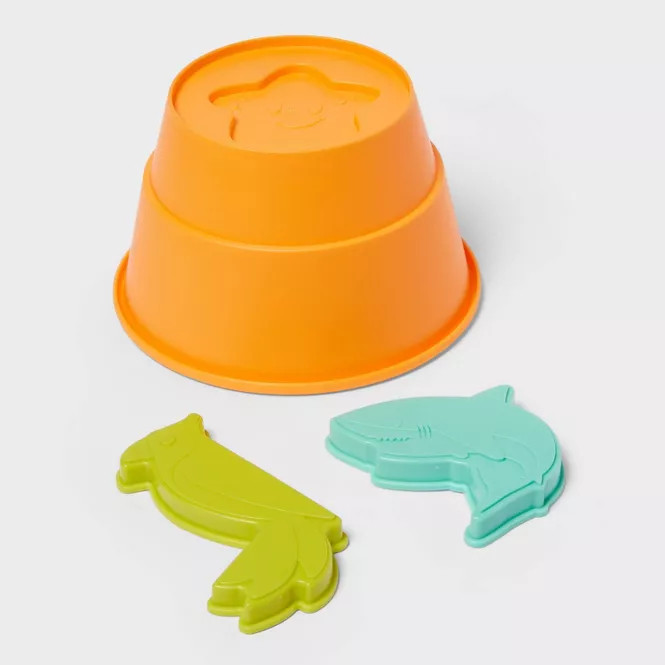 SUN SQUAD MONKEY PLAY COMBO SET SAND TOYS - ORANGE/YELLOW/RED