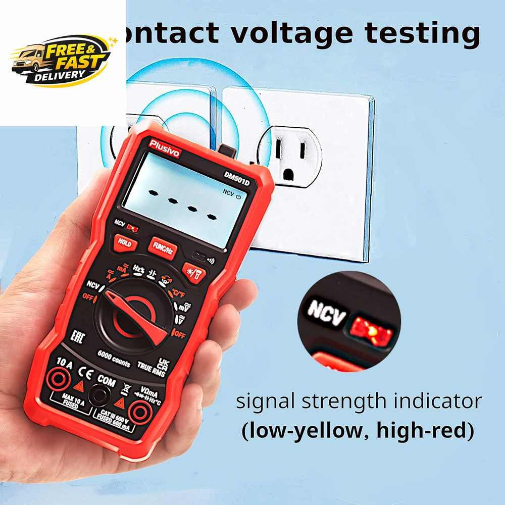 Multimeter 6000 Counts Digital Multimeter Auto Ranging TRMS AC DC Voltmeter