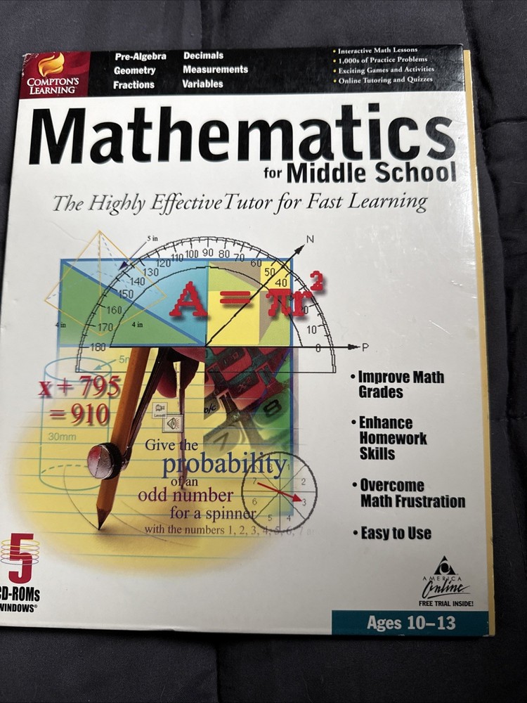 Mathematics for Middle School Software CD ROM Media 7th Grade