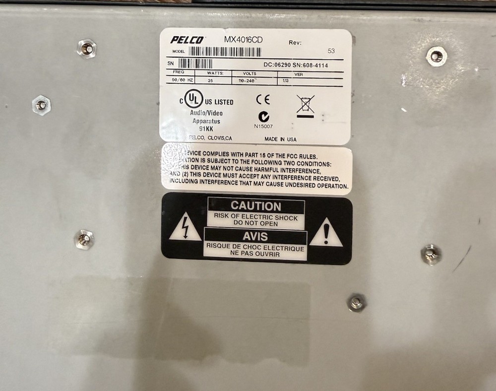 Pelco Genex 16-Channel Color Duplex Multiplexer MX4016CD