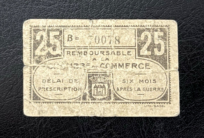 France 25 Centimes 1918 "Emergency banknote"