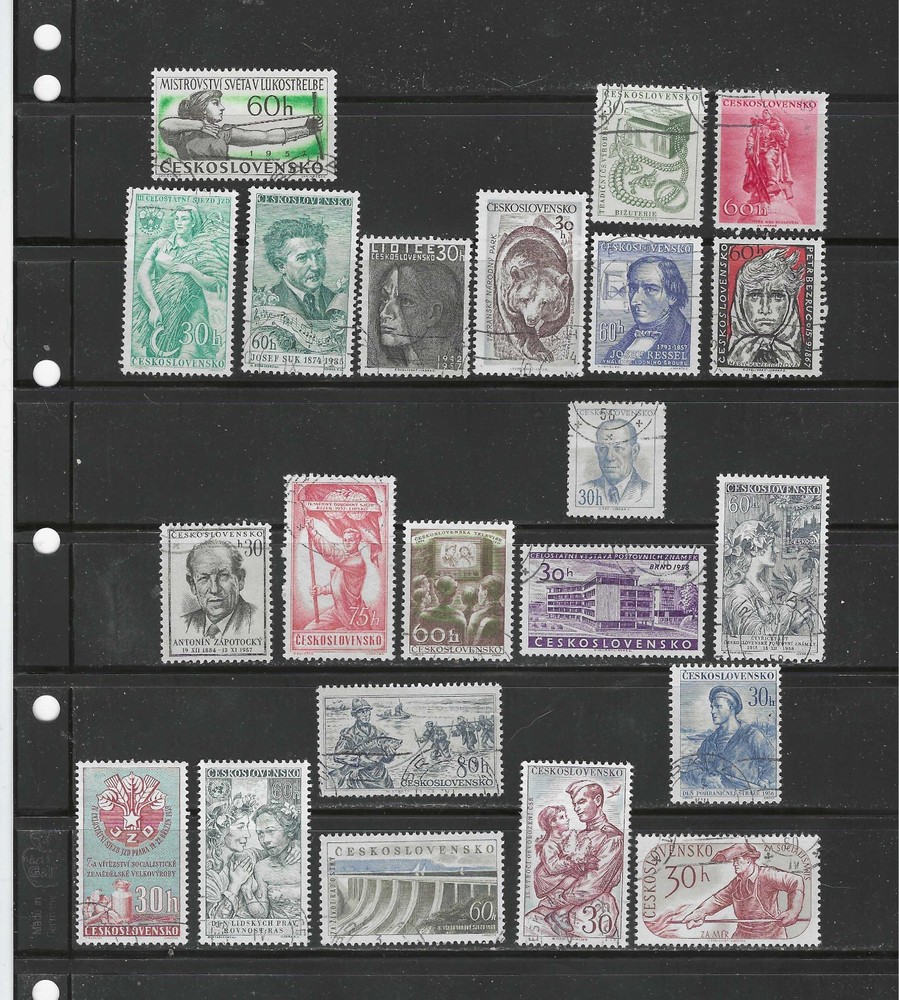 CZECHOSLOVAKIA , 1957/59 , MIXED LOT OF 22 STAMPS , PERF , USED