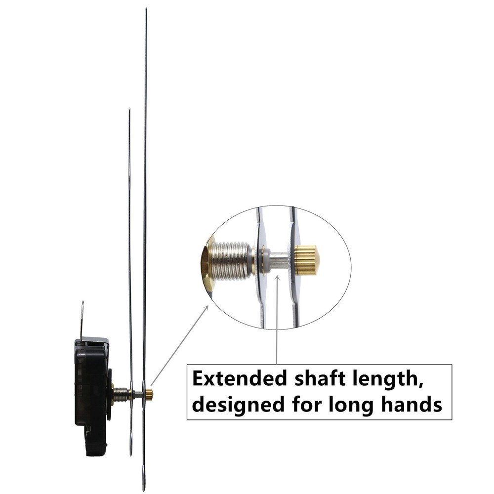 Versatile Quartz Clock Movement Kit - 10.2â€ Spade Hands for DIY Projects