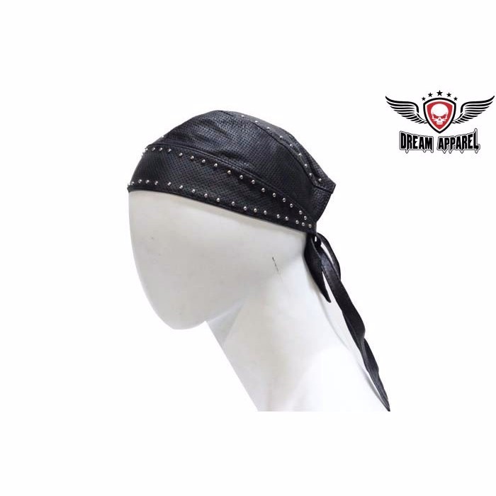Biker Skull Cap With Studs - free shipping