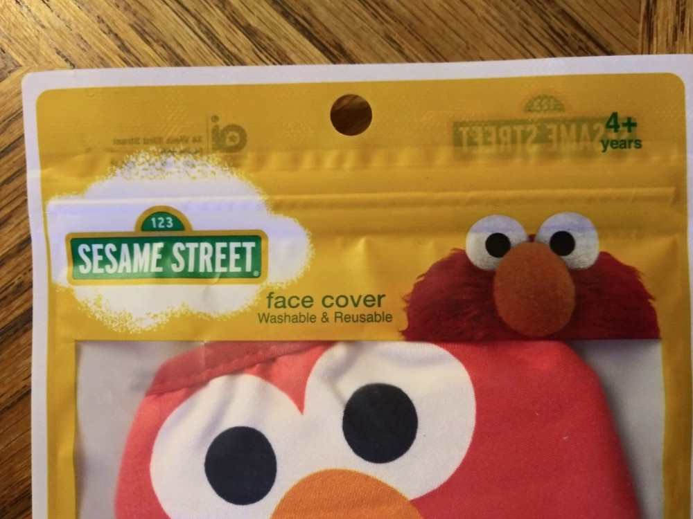 One Face Mask Sesame St. 123 Washable Reusable Age 4+ Shell Polyester Lining Cot