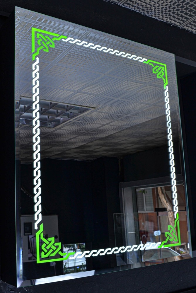 Touch Mirror LED Patterned and Colored