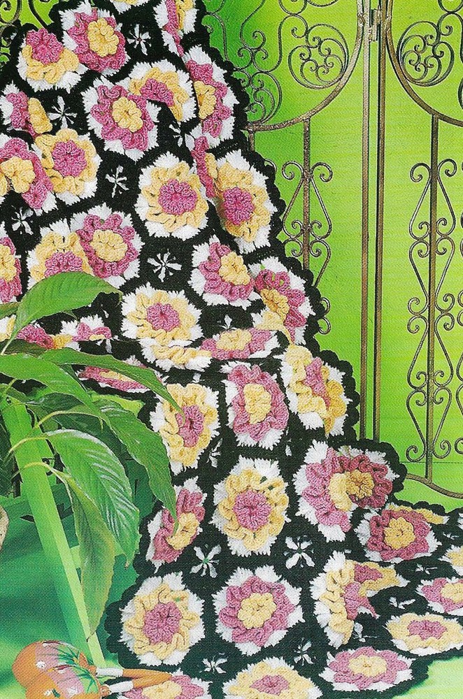 FLAMENCO DANCER AFGHAN HOME DECOR DIGEST SIZE CROCHET PATTERN INSTRUCTIONS