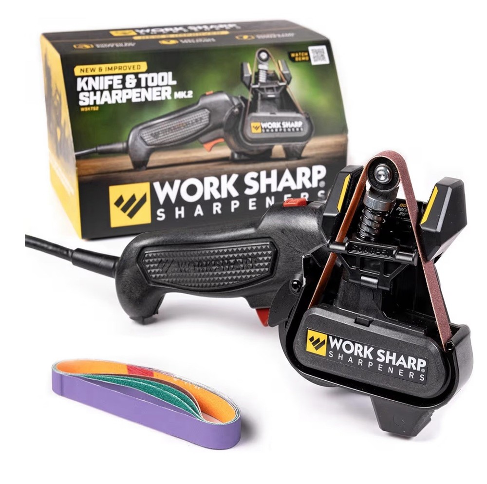 Work Sharp Knife and Tool Sharpener with extra replacement belts (WSKTS2)