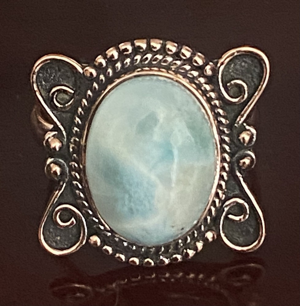 Larimar Solid Copper Ring Size 11 Southwest Style Jewelry