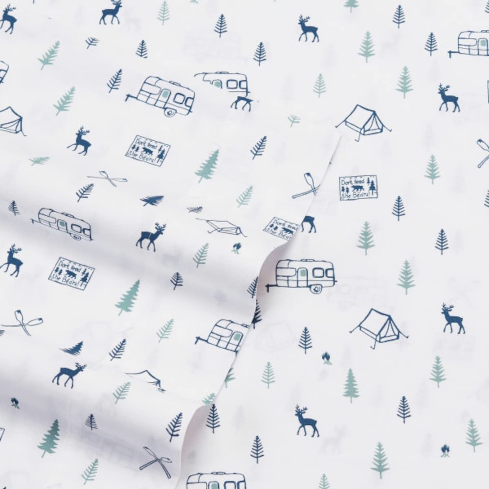 Eddie Bauer - Full Sheets, Cotton Percale Bedding Set, Crisp Cool Home Decor,