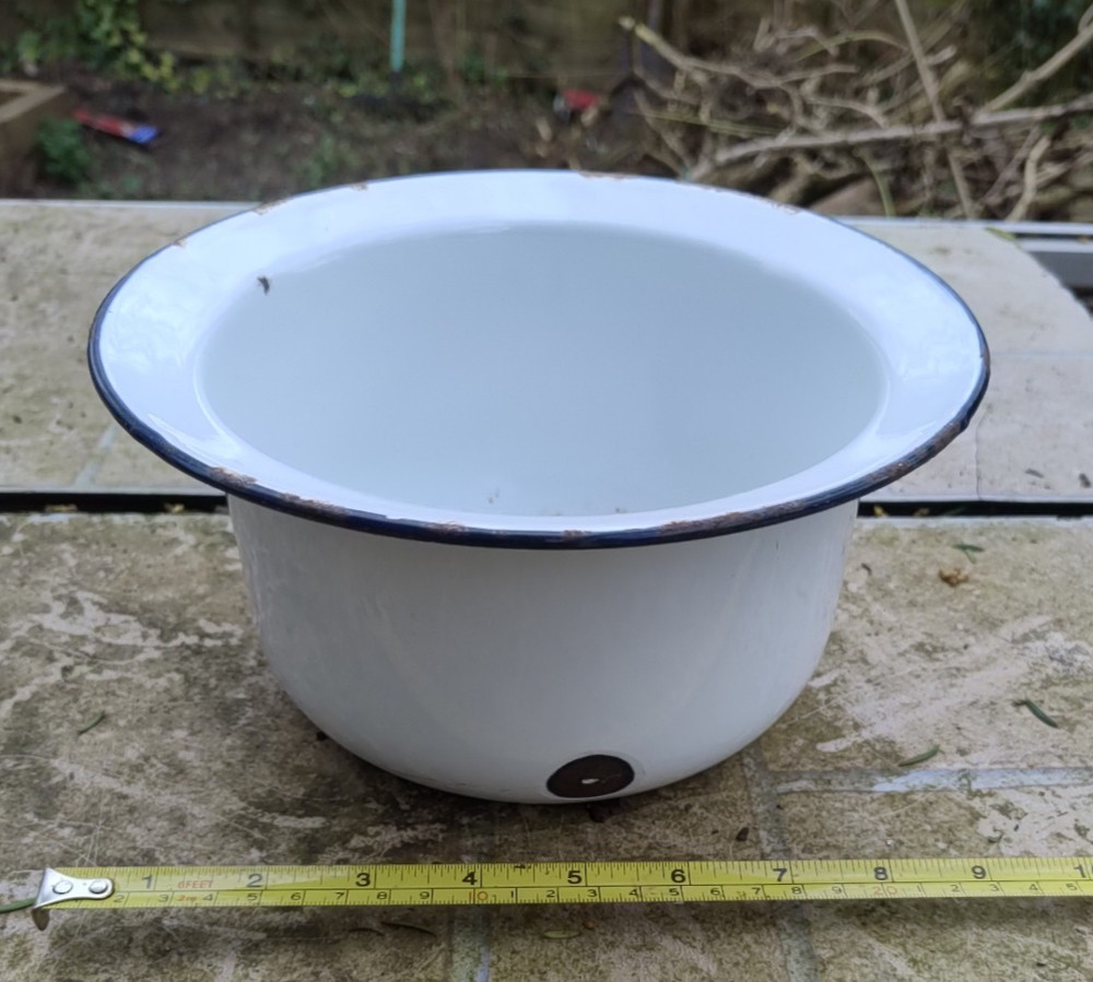 Vintage Enamel Potty Chamber pot Planter