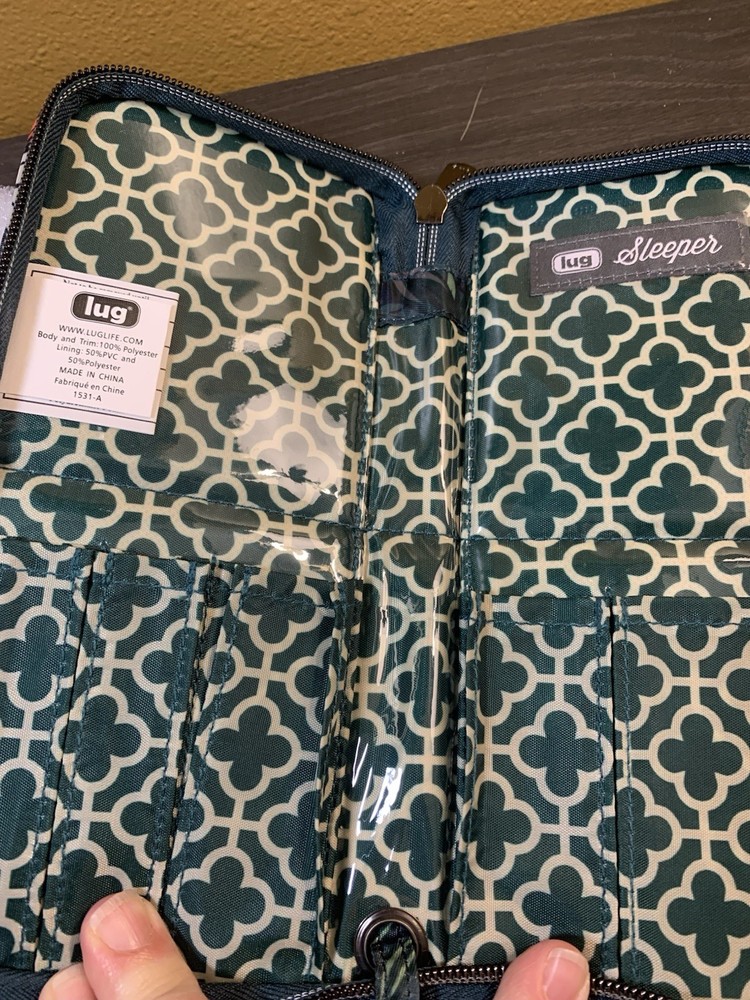 Lug Foldable Cosmetic Brush Organizer Sleeper Lily Teal