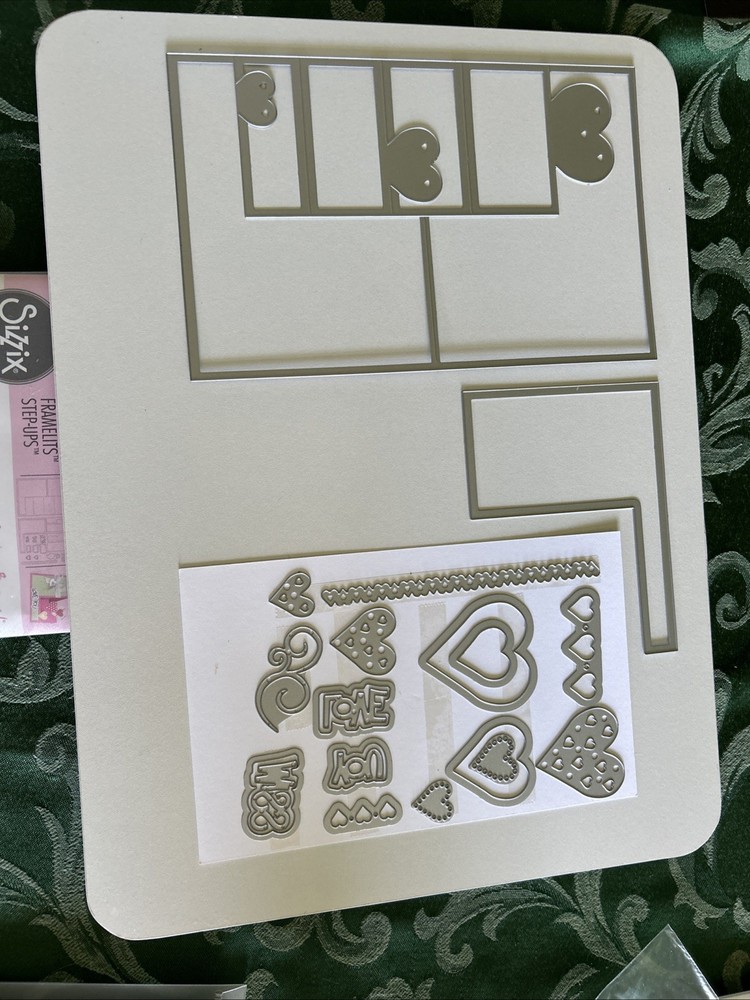 Lot Of 3 Sizzix Thinlits Fold A Long Framelits Step Ups Hearts Cactus Cards