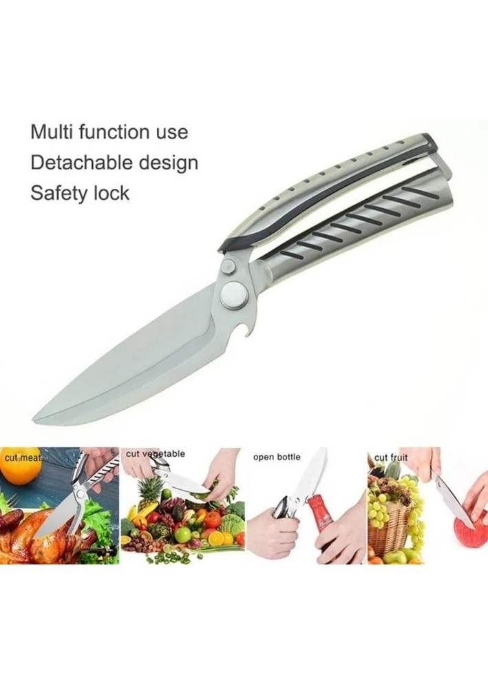 Monster Scissors, Heavy Duty Kitchen Scissors, Silver