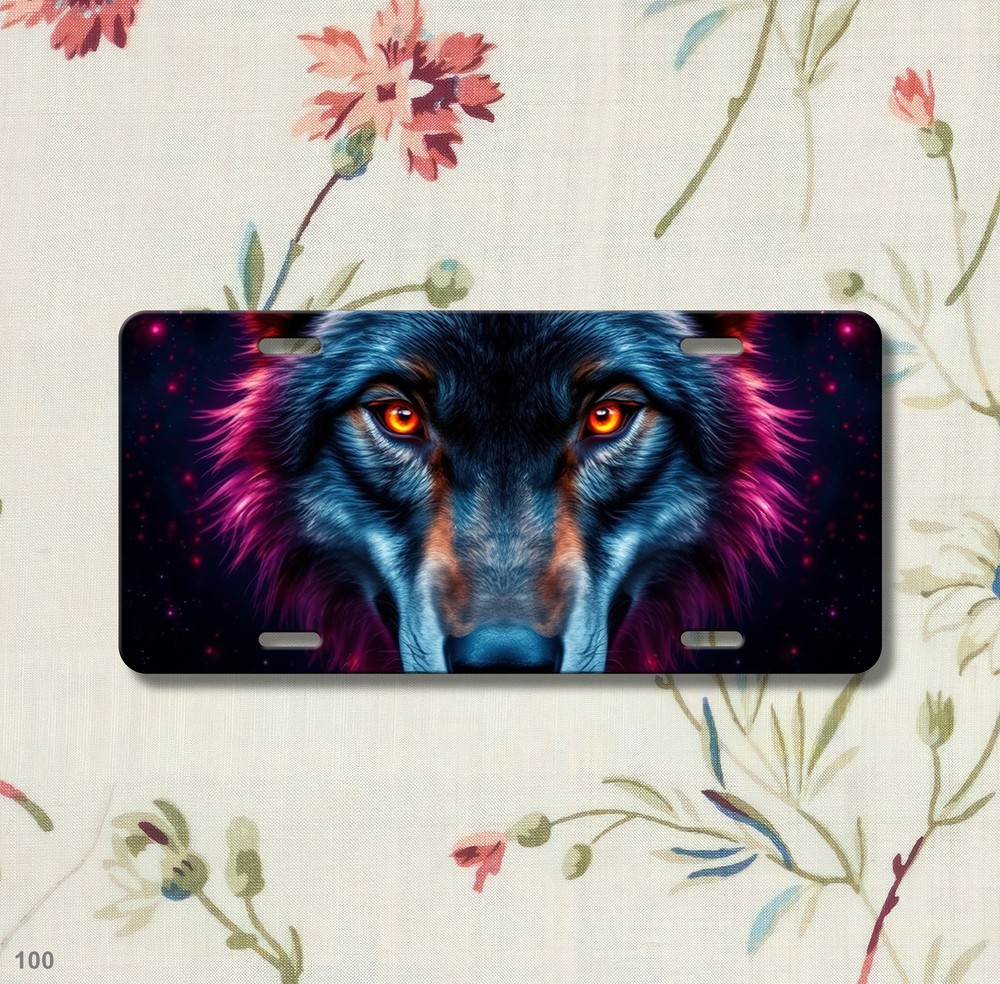 Powerful Wolf License Plate Custom Front Bumper Plate Holiday Gift