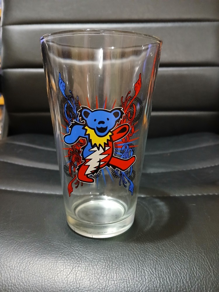 Vintage Grateful Dead Pub Glass Dancing Bear