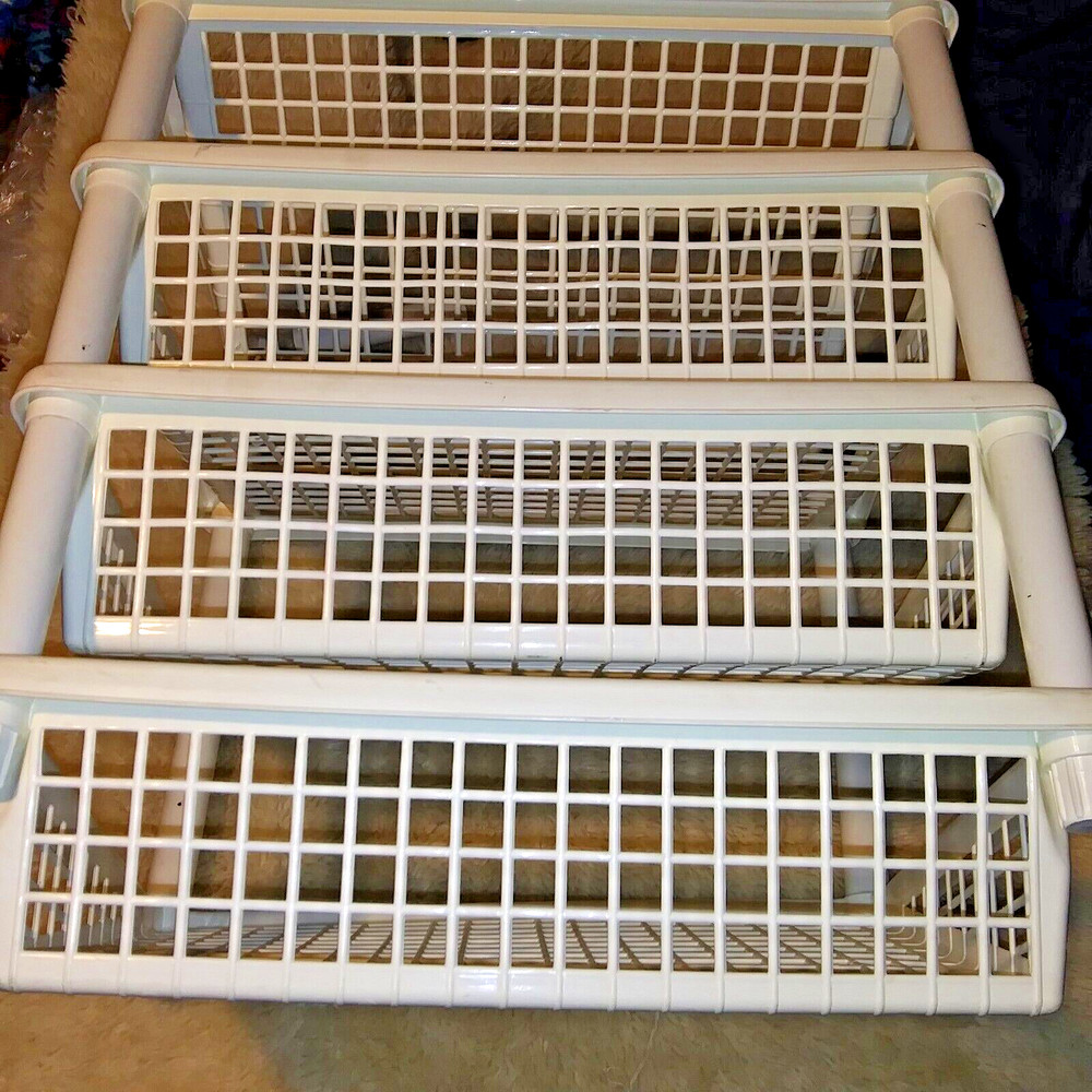 4-Tier Fruit Vegetable Basket Rack Stand Kitchen Bathroom Storage Shelf Plastic