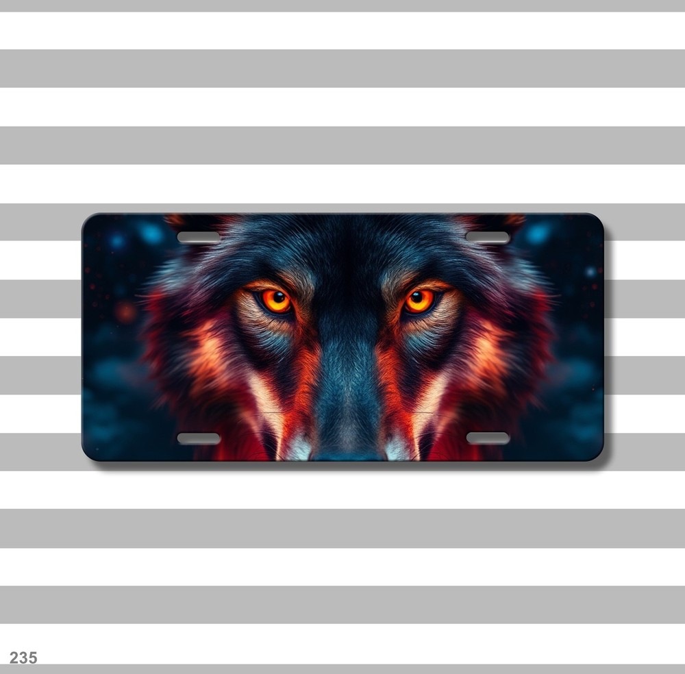 Intense Wolf License Plate Custom Front Plate Anniversary Gift