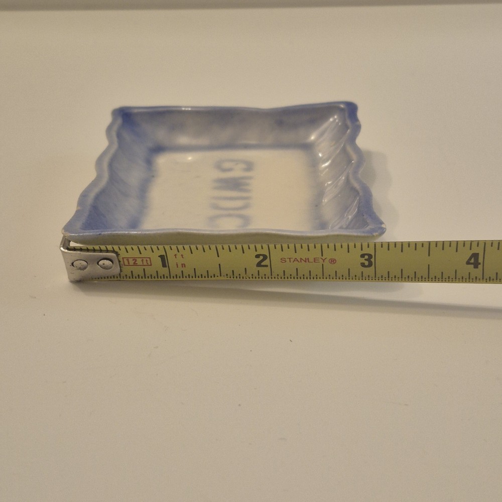 Ceramic Trinket dish "GWDC" Blue White