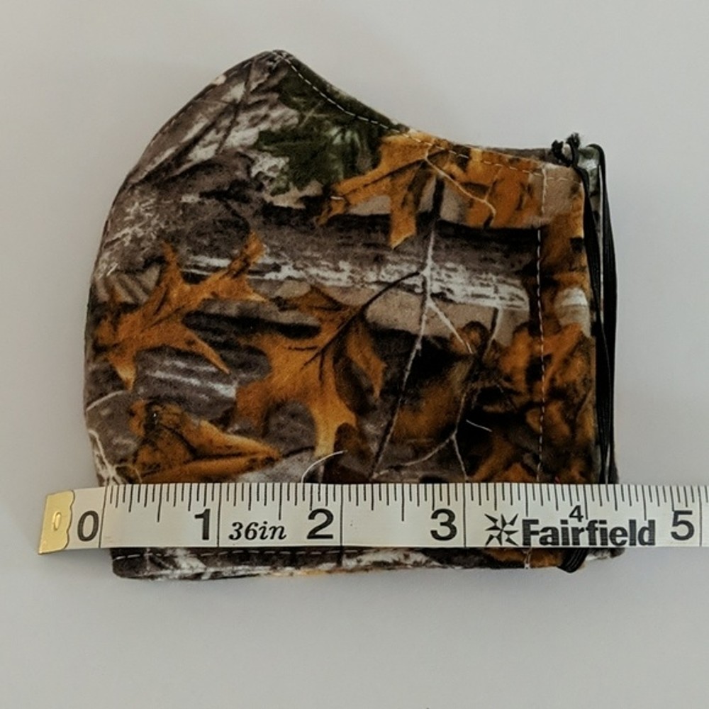 Reusable Face Masks (2) & Silicone Bracket - Outdoors Camo Hunting