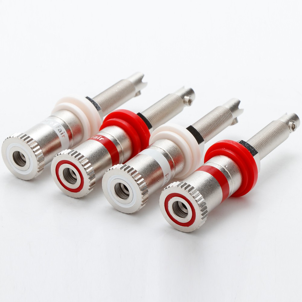 8pcs HIFI Binding Post Rhodium Plating Long Thread Terminal Speaker Plug Adapter