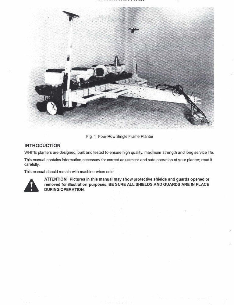 White 6100 Pull Type Planter Operators Service Instruction Manual Printed