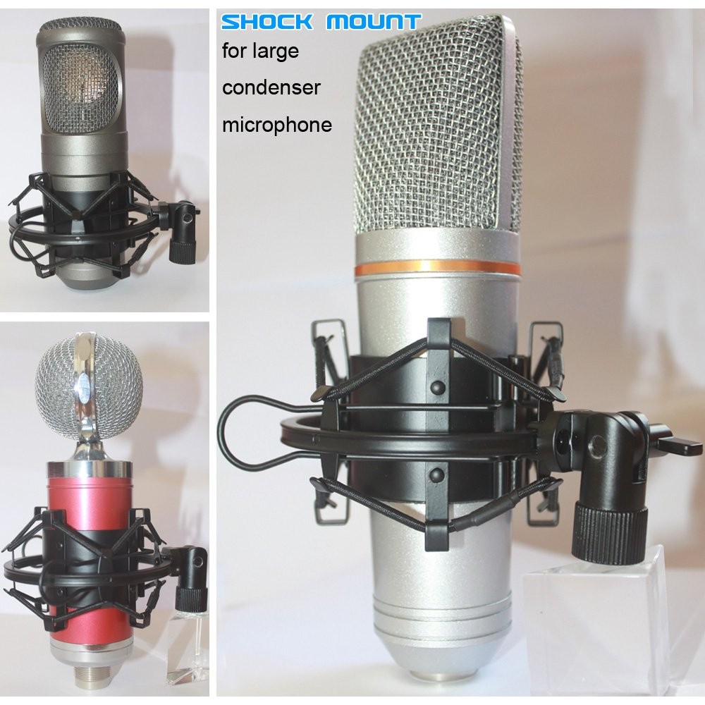 Black Universal Microphone Shock Mount for Large Diameter Diameter 48-51mm Co...