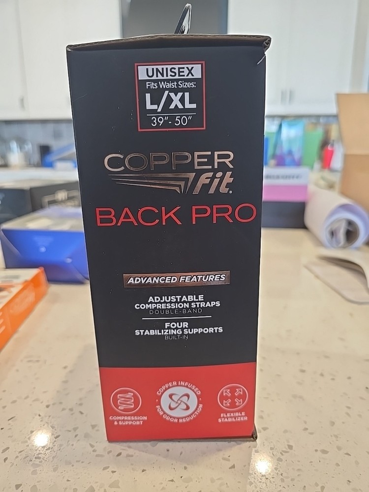 Copper Fit Black Back Pro Compression & Support With Adjustable Straps L / XL